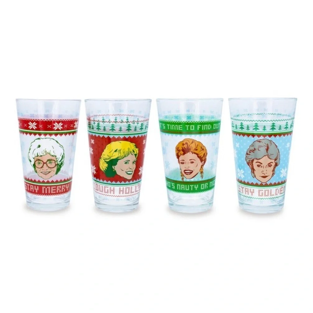 Golden Girls Silver Buffalo Holiday Glassware Set